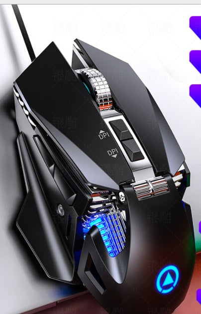 Eagle G10 gaming mouse with LED lights, DPI buttons, and a sleek design for gaming performance.